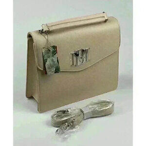 Badgley Mischka Womens Vegan Leather Flap Crossbody with Handle Bag NWT $149